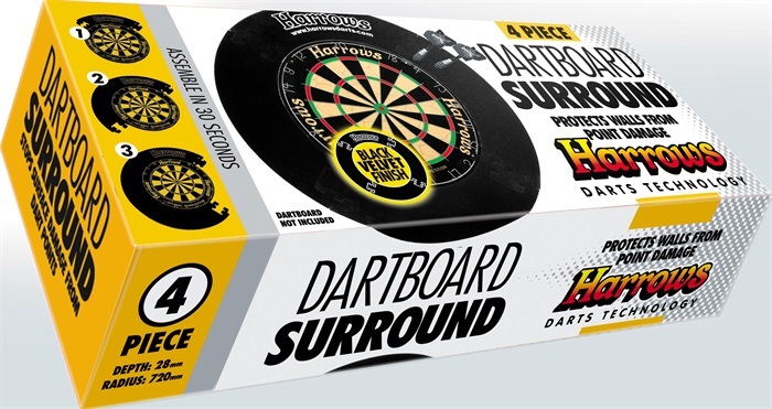 Harrows 4 Piece Dartboard Surround Black