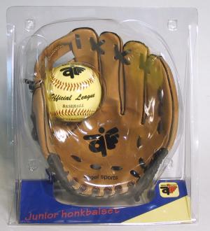 Honkbal Set Handschoen Jr Links Bruin