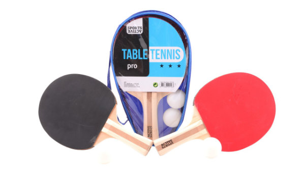 Sportline Tafeltennisset met 2 ballen in draagtas