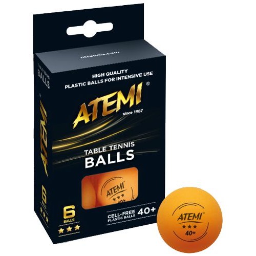 Atemi Tafeltennis Ballen Oranje 6 Stuks 3 Sterren Naadloos 40mm