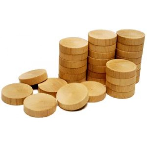 Sjoelschijven 52mm 30 Stuks Beukenhout Vlak