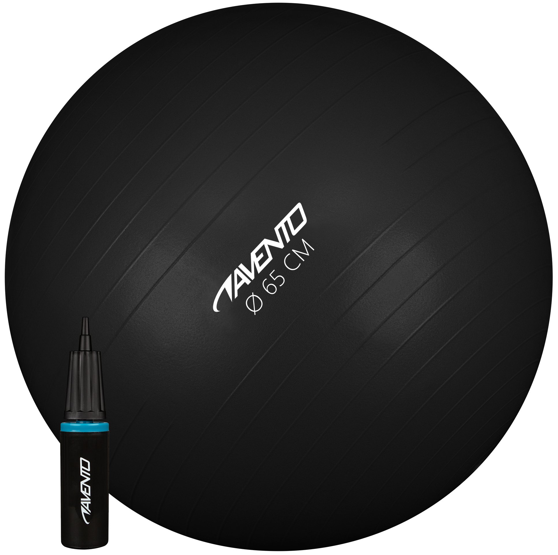Avento Fitness Gymbal Met Pomp Ø65cm | Anti-Burst Black