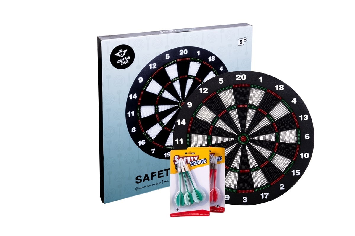 Longfield Darts Safety Dartboard [ Incl. 2 Sets 18Gr. Softips ]