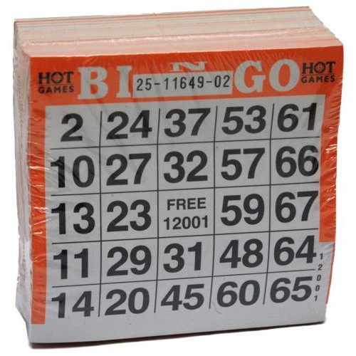 Bingokaarten 125 Vellen - Oranje