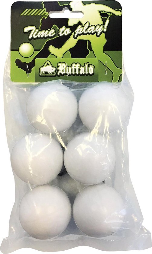 Tafelvoetbal Bal Glad Wit 6-pack