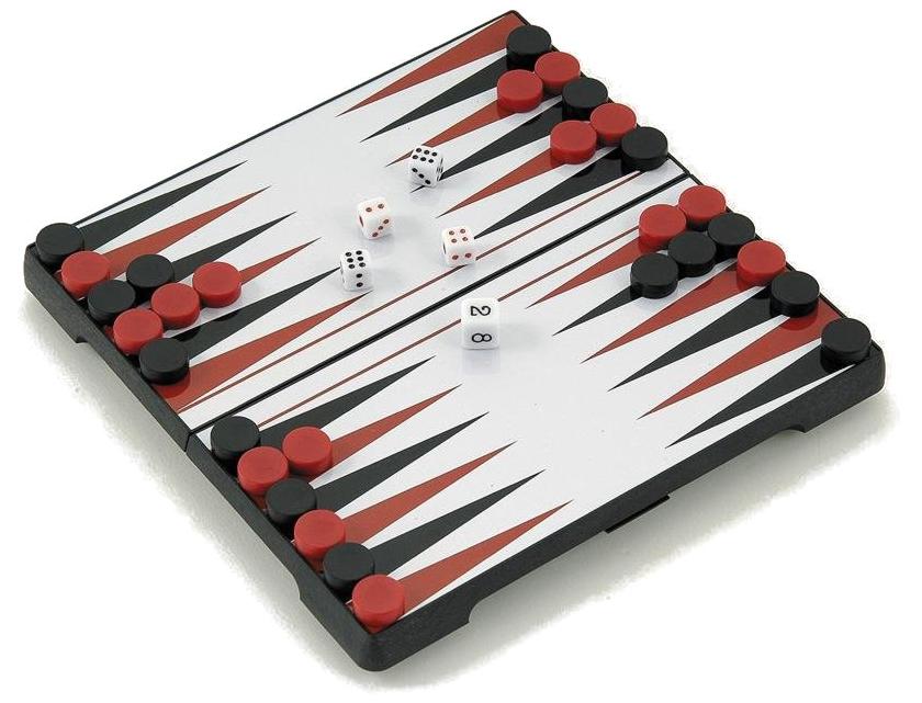 Backgammon Cassette Magnetische Zwart kunststof 20x10x3.5cm