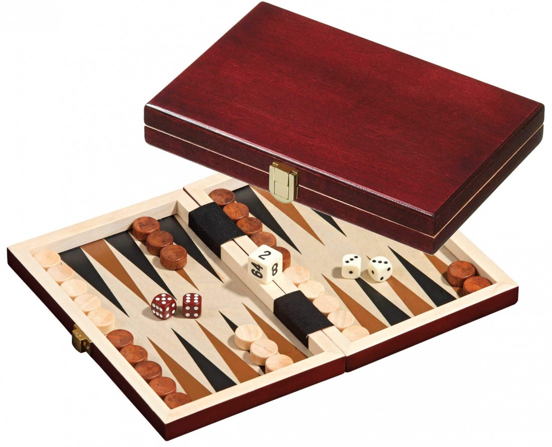 Backgammon 1100 Kist Mini brown 19x12cm