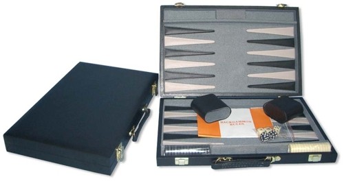 Backgammon Koffer 46 Cm Zwart Effen 