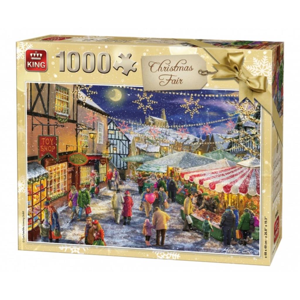 King Puzzle 1000 Stukjes Wintercollectie  Christmas Fair Puzzel