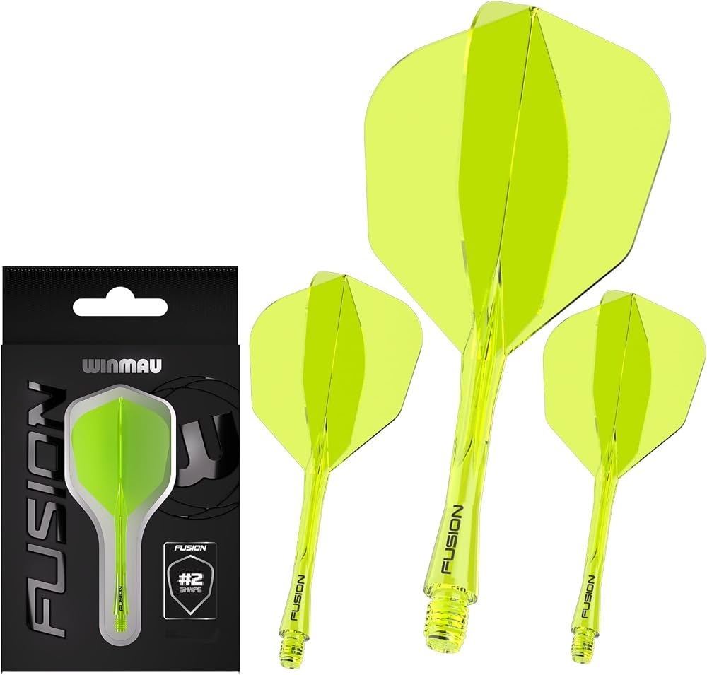 Winmau Fusion Dart Flights | No.2 Neon Yellow Intermediate