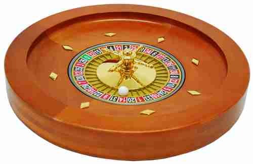 Roulette bak 36 cm mahonie hout metaal