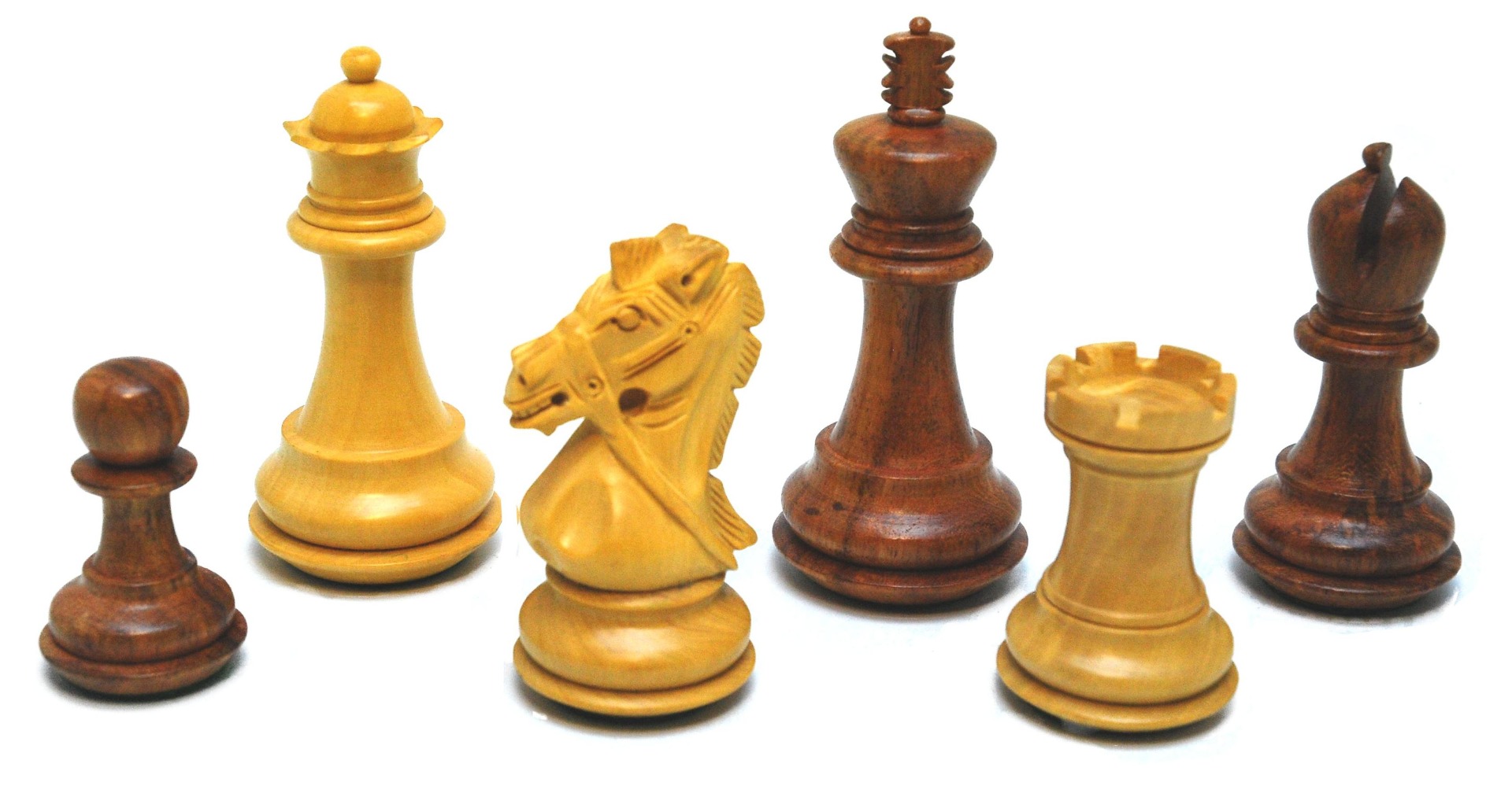 Schaakstukken 96mm Reign Knight Blank/Bruin Triple Verzwaard