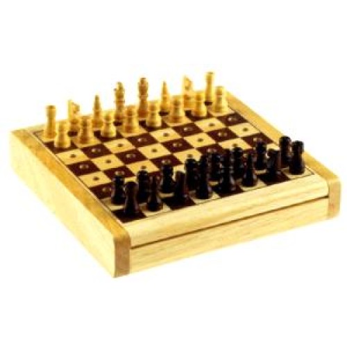 Schaakspel Insteek Reis Houten Chess 12x12