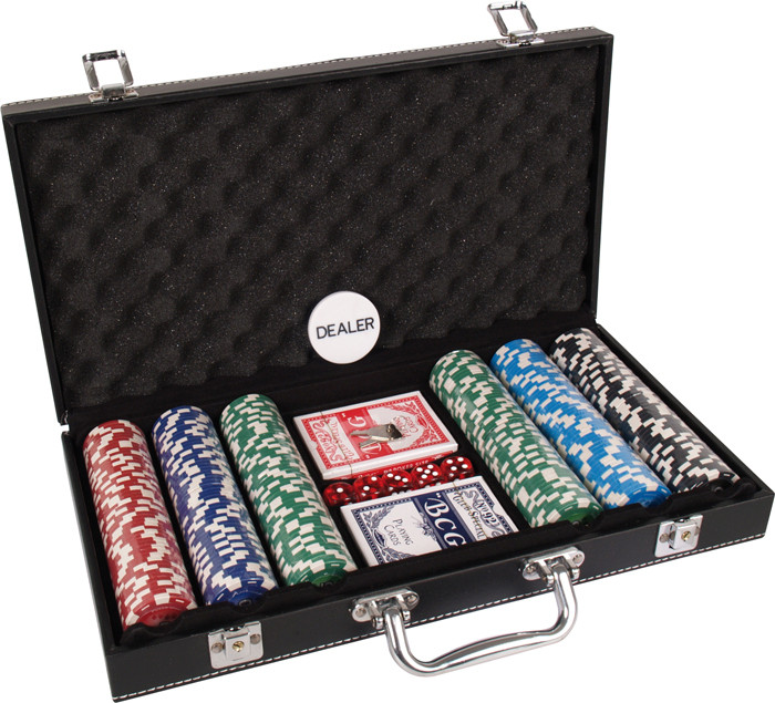 Poker Koffer 300st kunstleer zwart