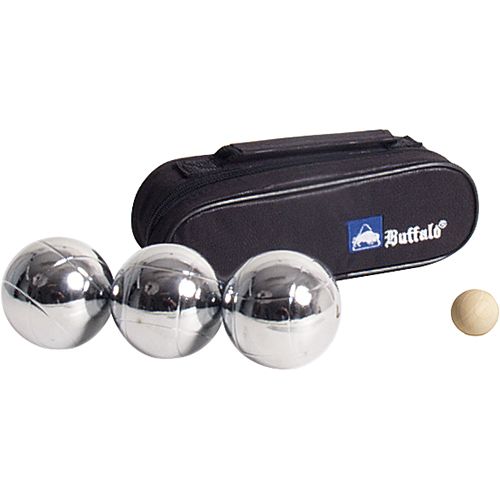 Buffalo Jeu De Boules 3 Chrome Ballen In Etui 1x But Bal en Meetlint 