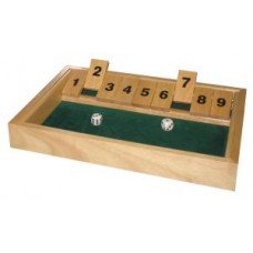 Spel Shut The Box  Hout Klein 9 klapbare cijfers  28x20x3 cm