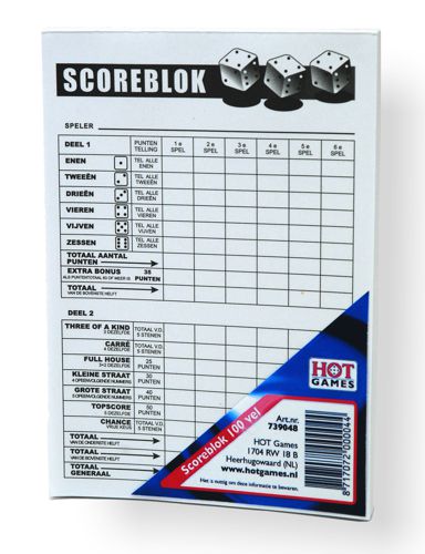 Dobbelblok scoreblok 