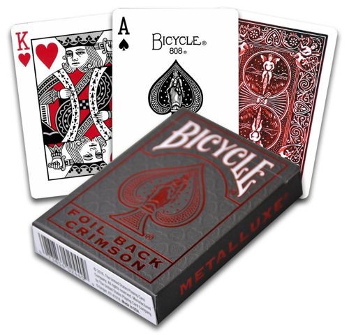 Bicycle Poker Cards Foil Back Crimson