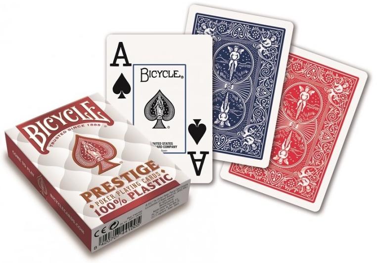 Bicycle Poker 100% plastic Cards Prestige rood of blauw