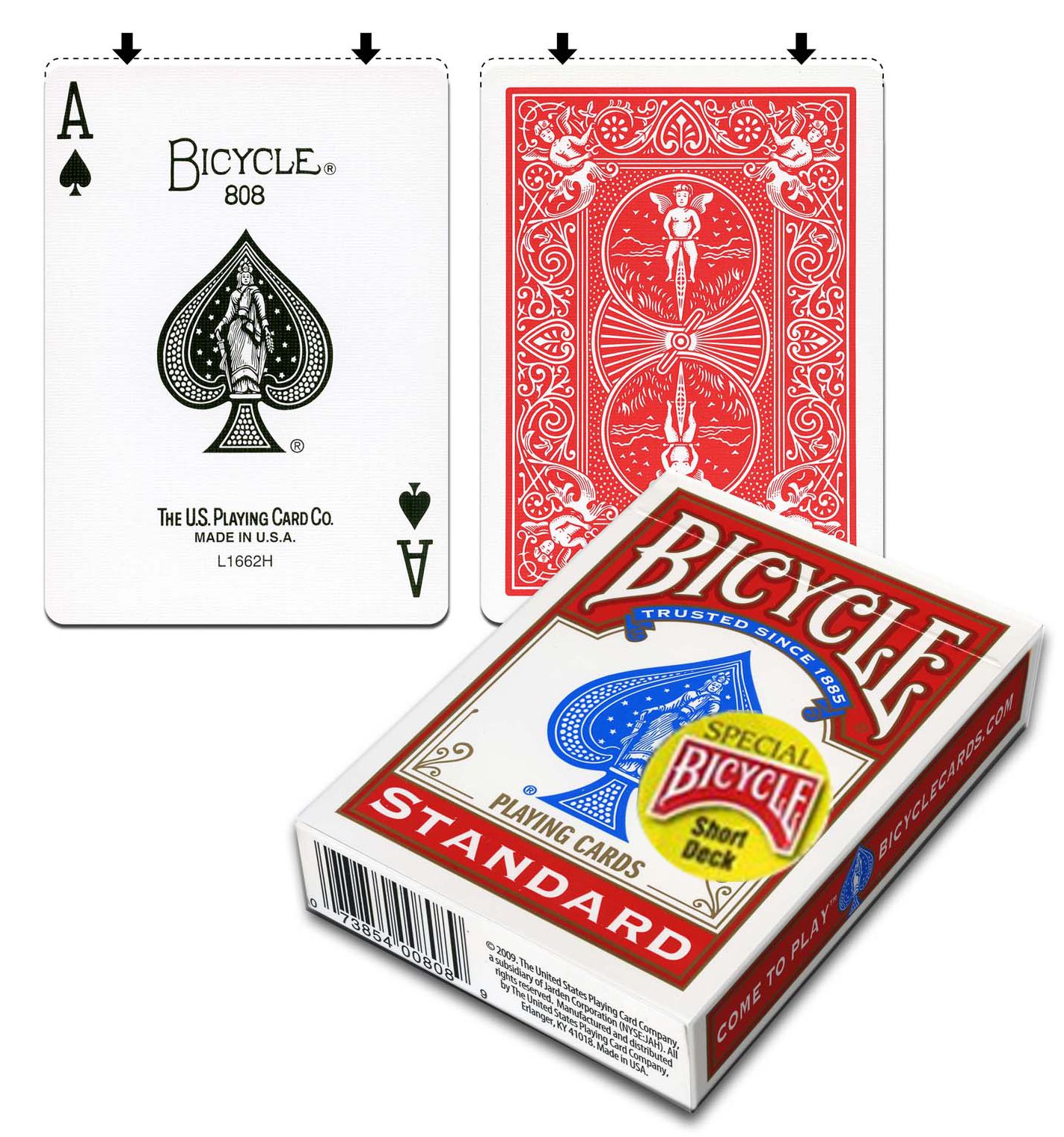 Bicycle Goochel/Magic Card | Rood Short Deck
