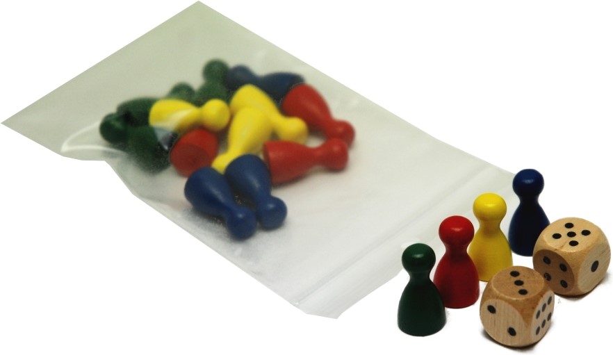 Houten Pionnen Set – 16 stuks + 2 Dobbelstenen