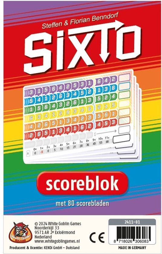 Sixto Scoreblok | NL/EN