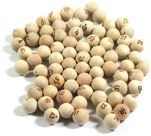Bingo Ballen Hout 1-75 | 2,5mm