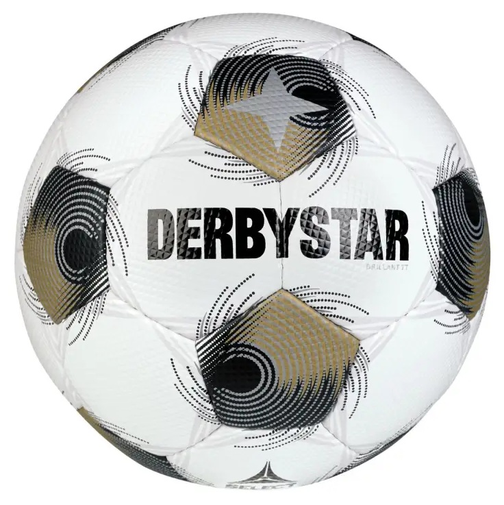 Derbystar Brillant TT V25 Trainingsbal | Maat: 5 - White/Silver/Gold