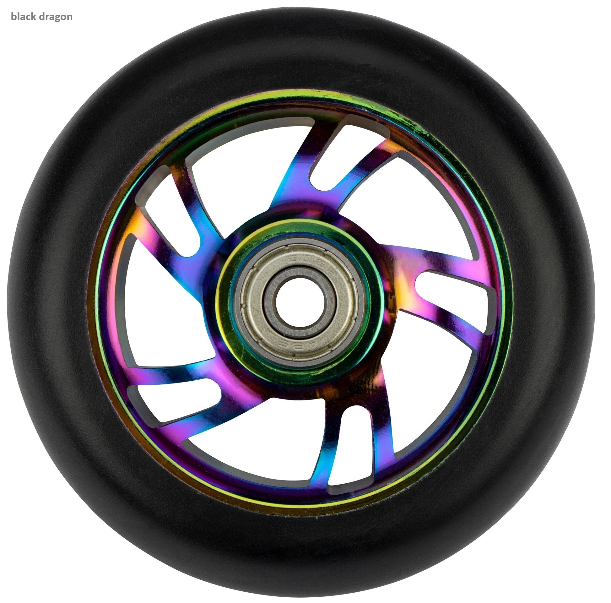 Black Dragon Stuntstep Wielen 110mm | Alu Neo Chrome | Per Set