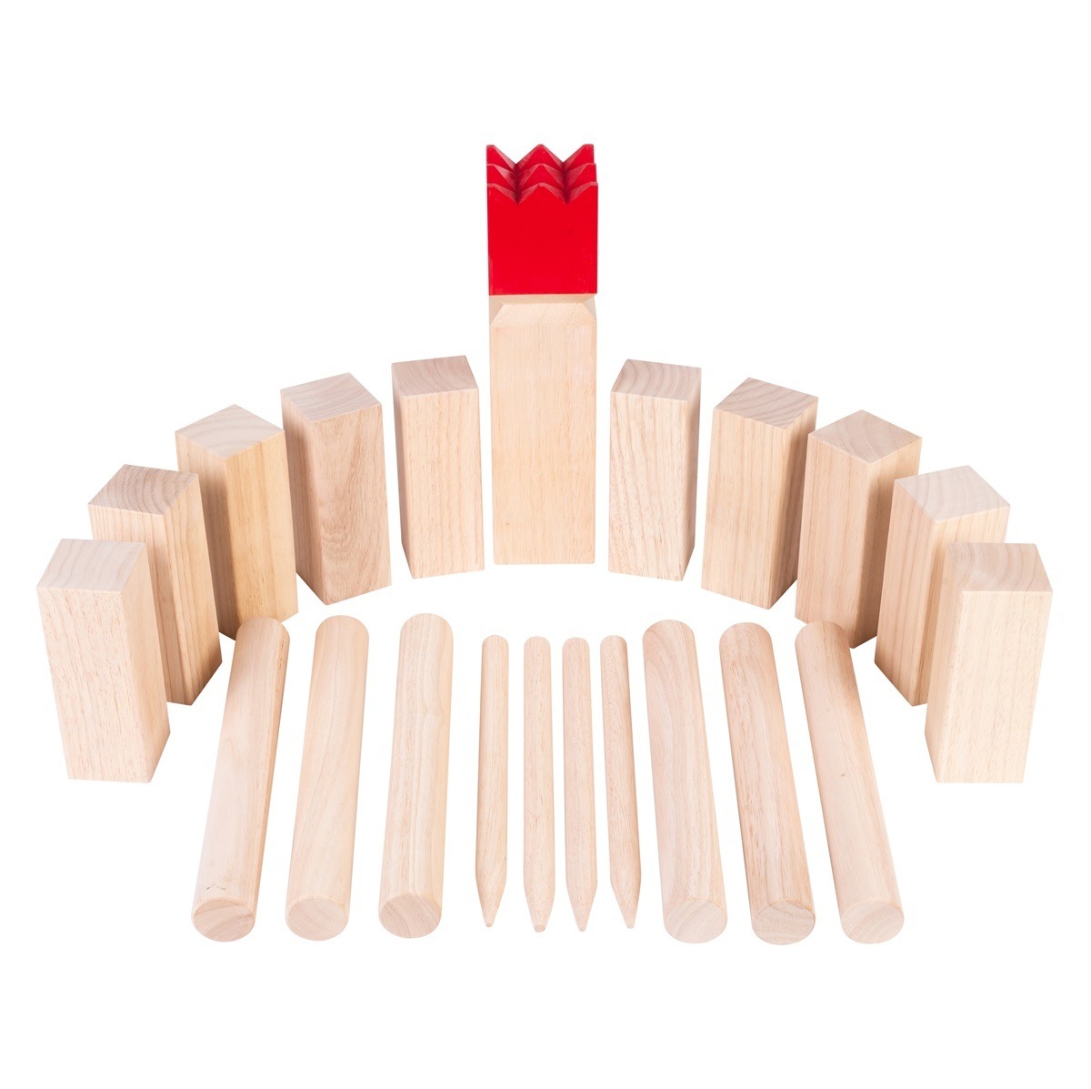 Kubb Rubberwood Red King In Net Bag PRO