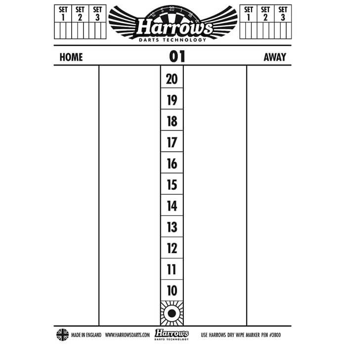 Harrows Dry Whipe Dart scorebord  ( Excl. stiften )