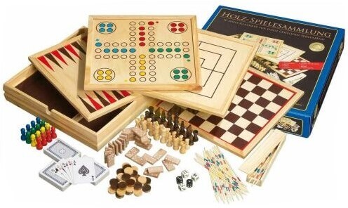 Houten Spellenverzameling ( 10 Spellen )