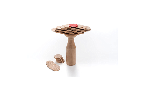 Houten Balansspel Munten Bottle top challenge game