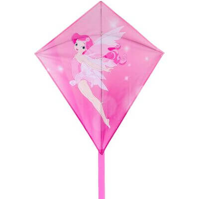 Vlieger Kite Dragonfly Diamantvlieger Roze Elfje 60 X 70 CM