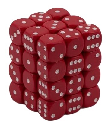 Dobbelsteen 12mm Rood