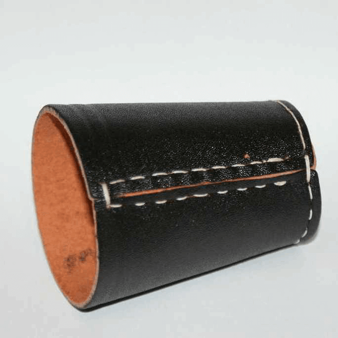 Pokerbeker Zonder Deksel 9 cm zwart leder / VPE 75