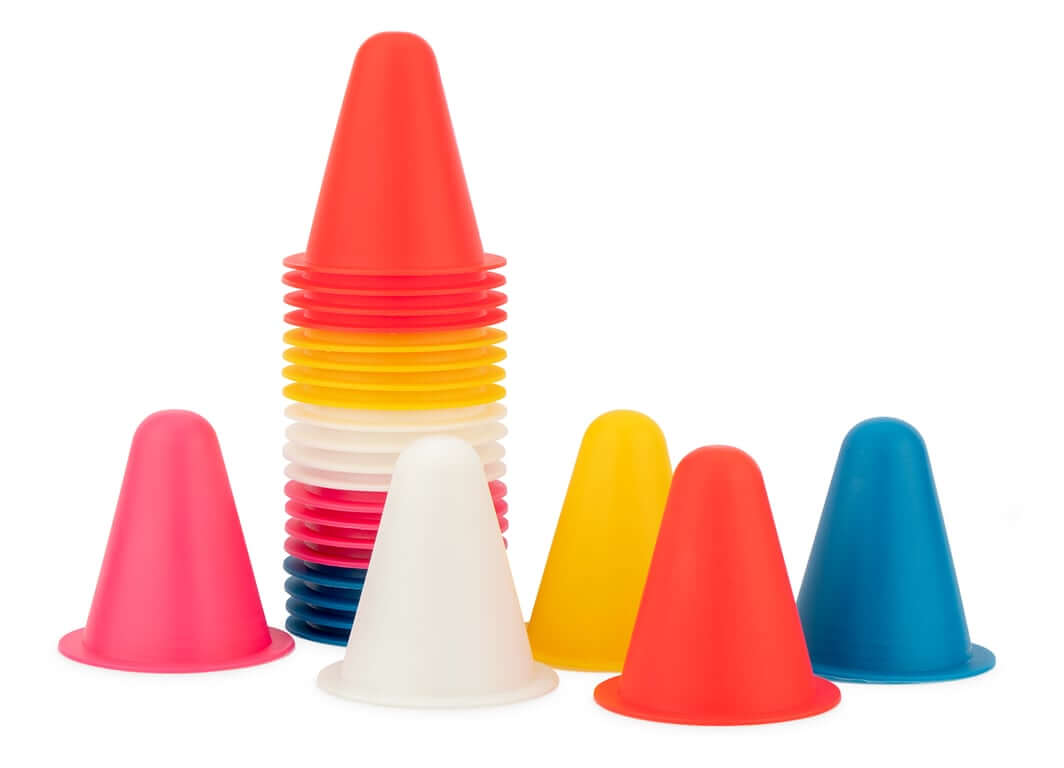 Mini Slalom Pilonnen Set - 8cm - 5x5 Kleuren Pylonnen
