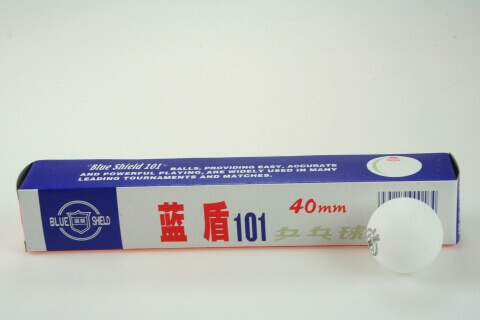 Tafeltennis Bal Blue Shield Wit 6 Stuks