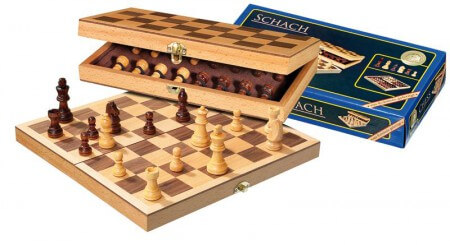 Schaak Cassette 30cm Hout Ingelegd