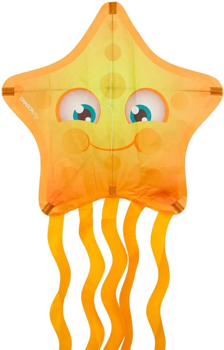 Vlieger Kite Dragonfly Sea Animals Gele Zeester 54 X 48 CM