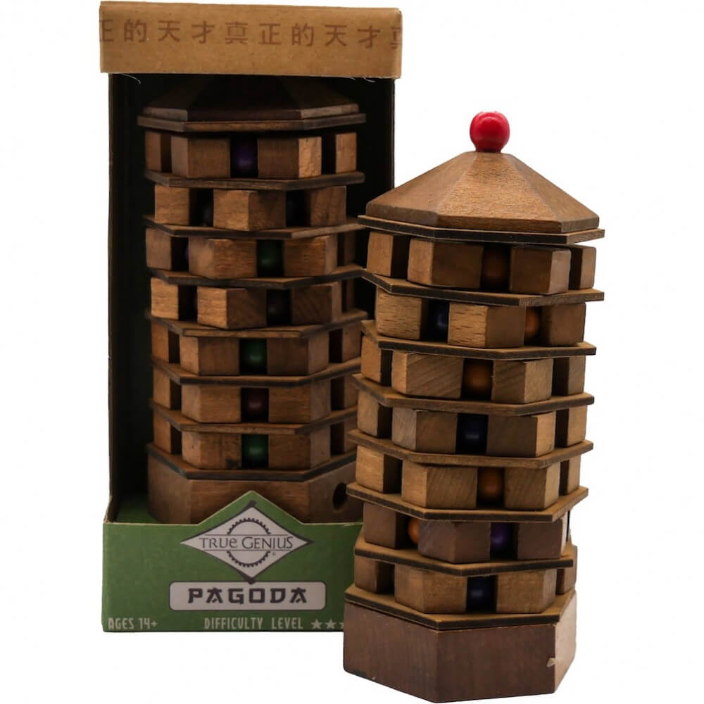 Project Genius Chinese Pagoda Houten IQ Spel