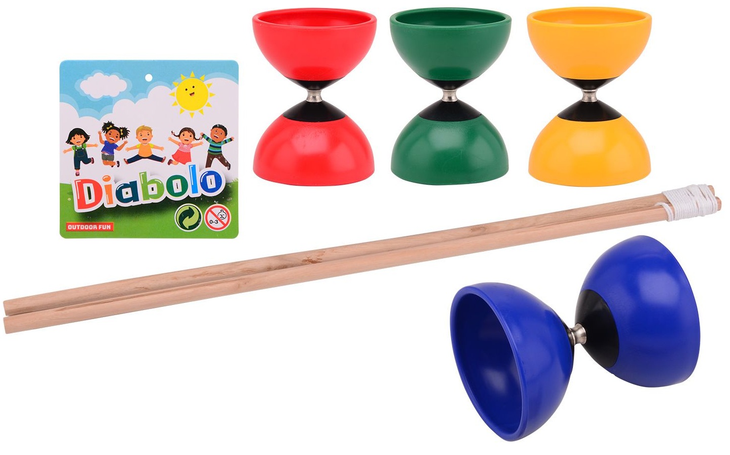 Diabolo Kunststof Metalen Bus | 10cm 4 Div. Kleuren